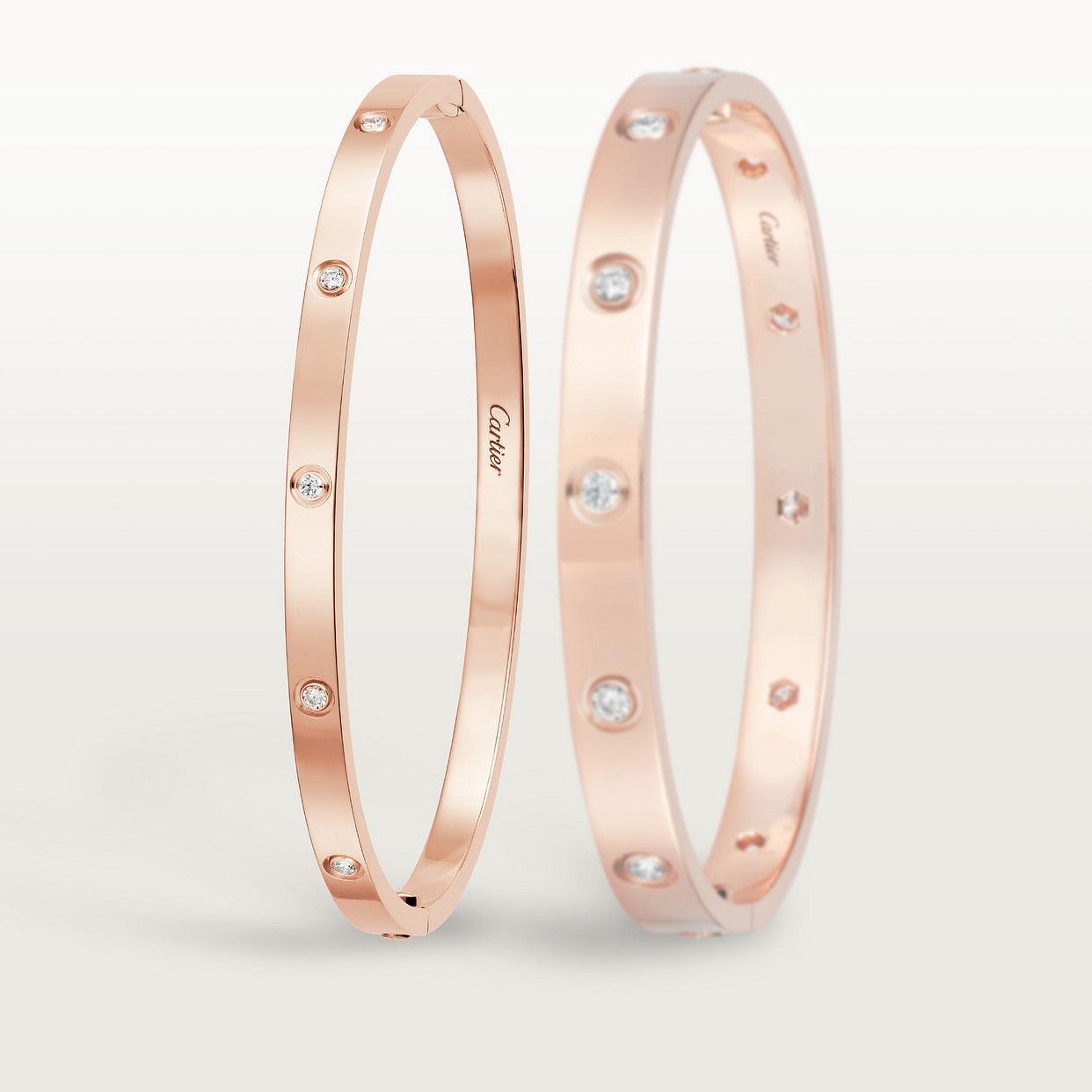   Vòng tay Cartier LOVE vàng hồng 18k - 10 kim cương - 3.65mm