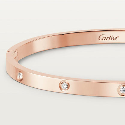   Vòng tay Cartier LOVE vàng hồng 18k - 10 kim cương - 3.65mm