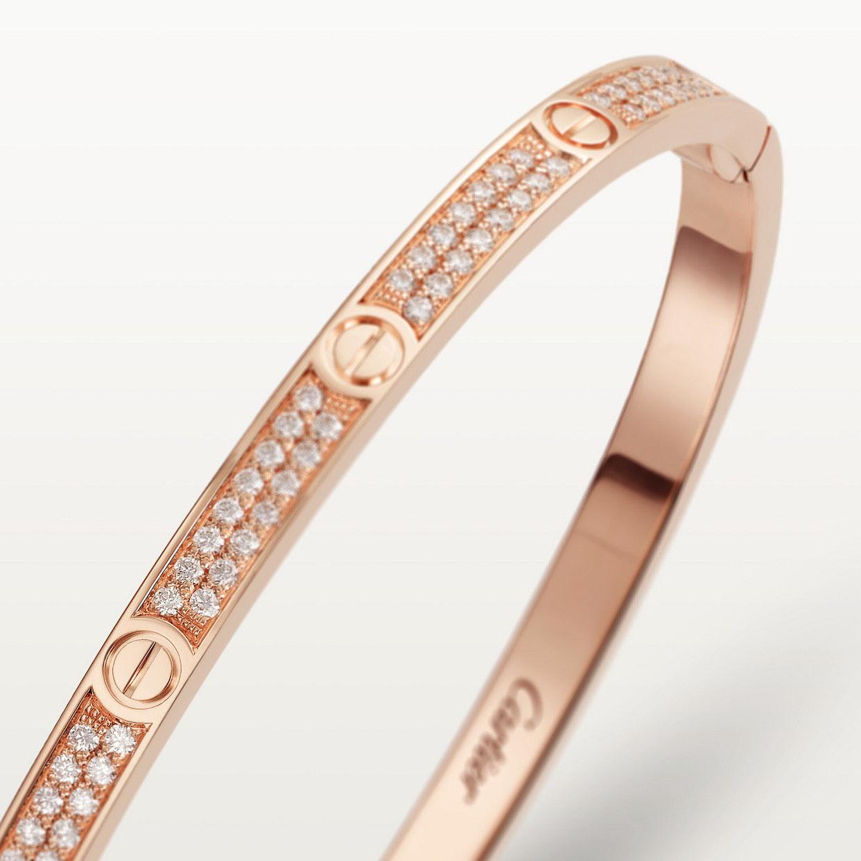   Vòng tay Cartier LOVE vàng hồng 18k - full kim cương - 3.65mm