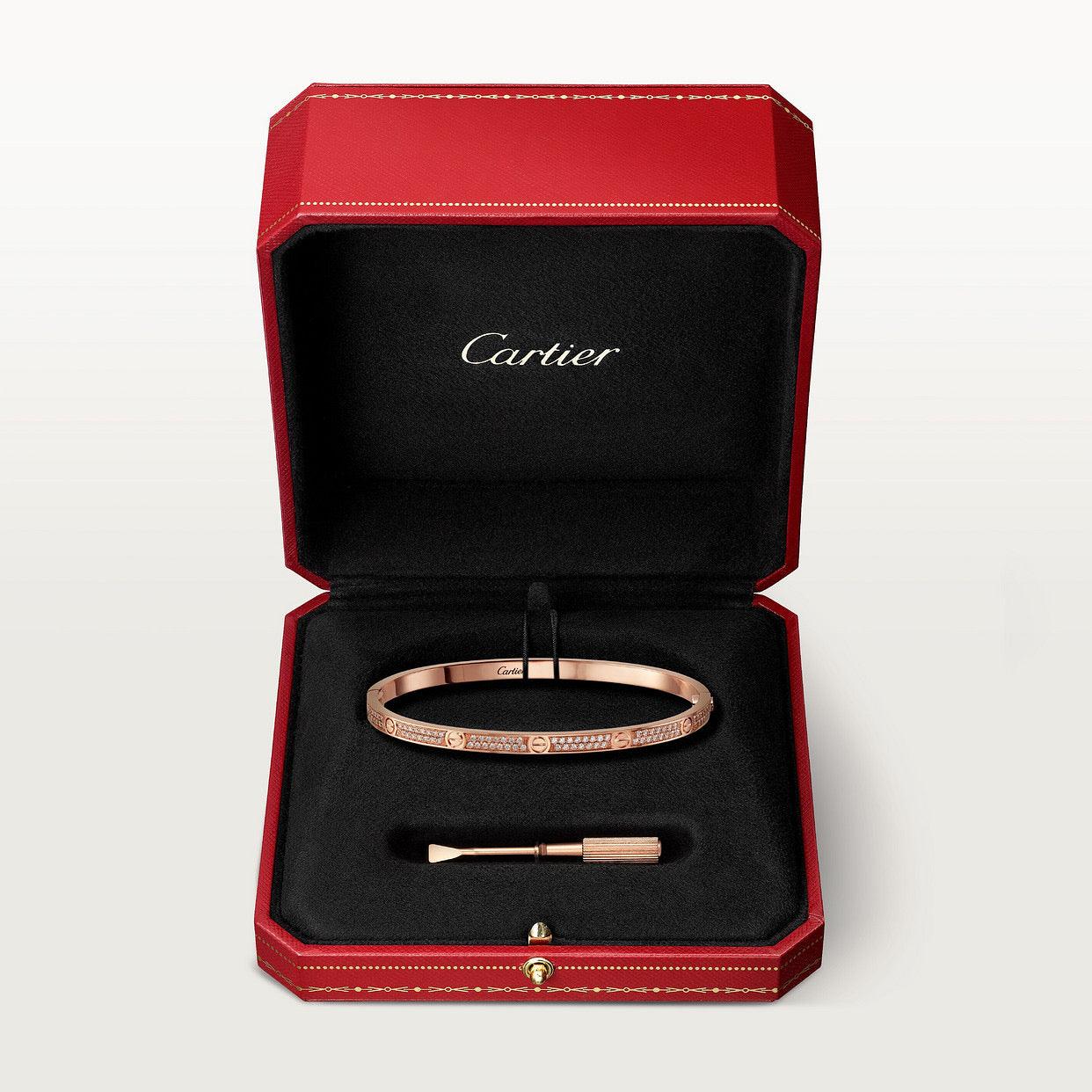   Vòng tay Cartier LOVE vàng hồng 18k - full kim cương - 3.65mm