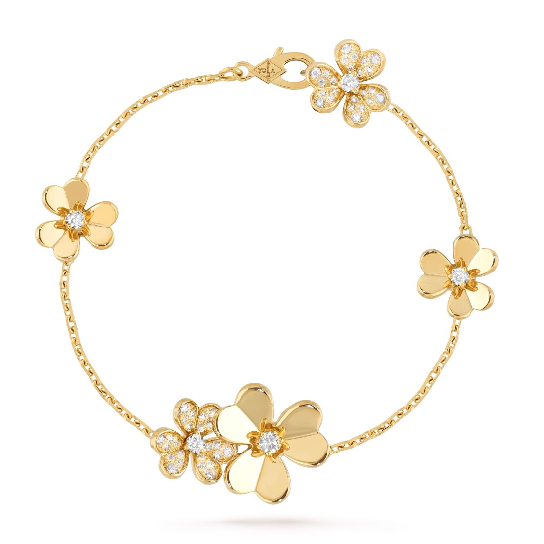   Vòng tay Van Cleef & Arpels Frivole 5 flowers vàng 18k