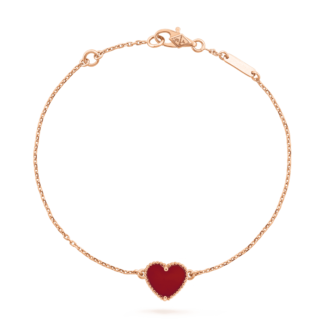   Vòng tay Van Cleef & Arpels Sweet Alhambra Heart vàng 18K đá Carnelian đỏ