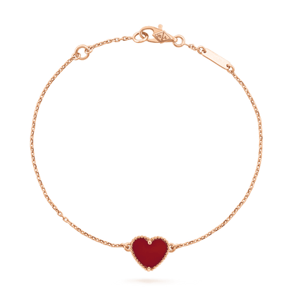   Vòng tay Van Cleef & Arpels Sweet Alhambra Heart vàng 18K đá Carnelian đỏ