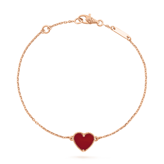   Vòng tay Van Cleef & Arpels Sweet Alhambra Heart vàng 18K đá Carnelian đỏ