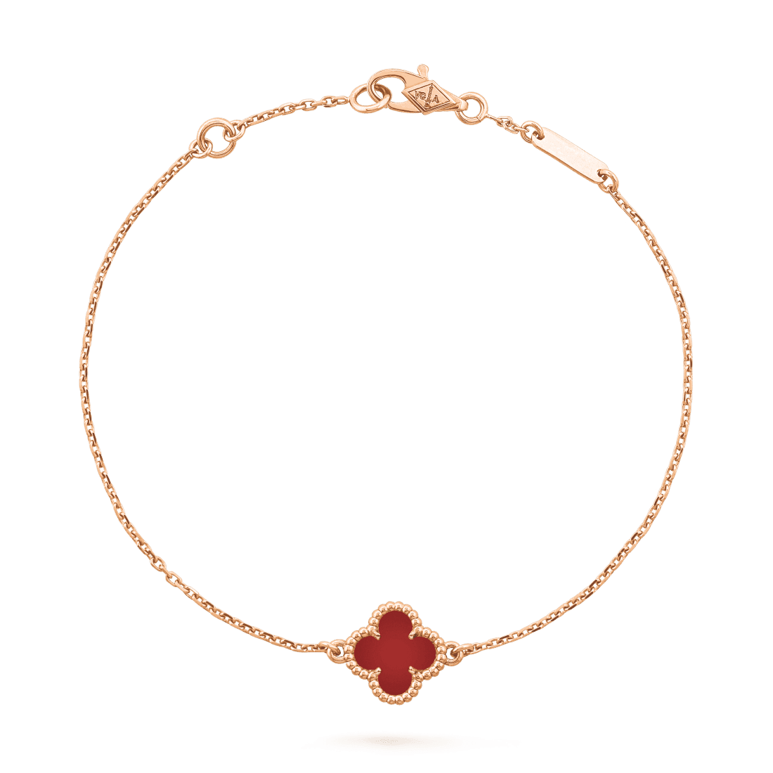   Vòng tay Van Cleef & Arpels Sweet Alhambra vàng 18K đá Carnelian đỏ