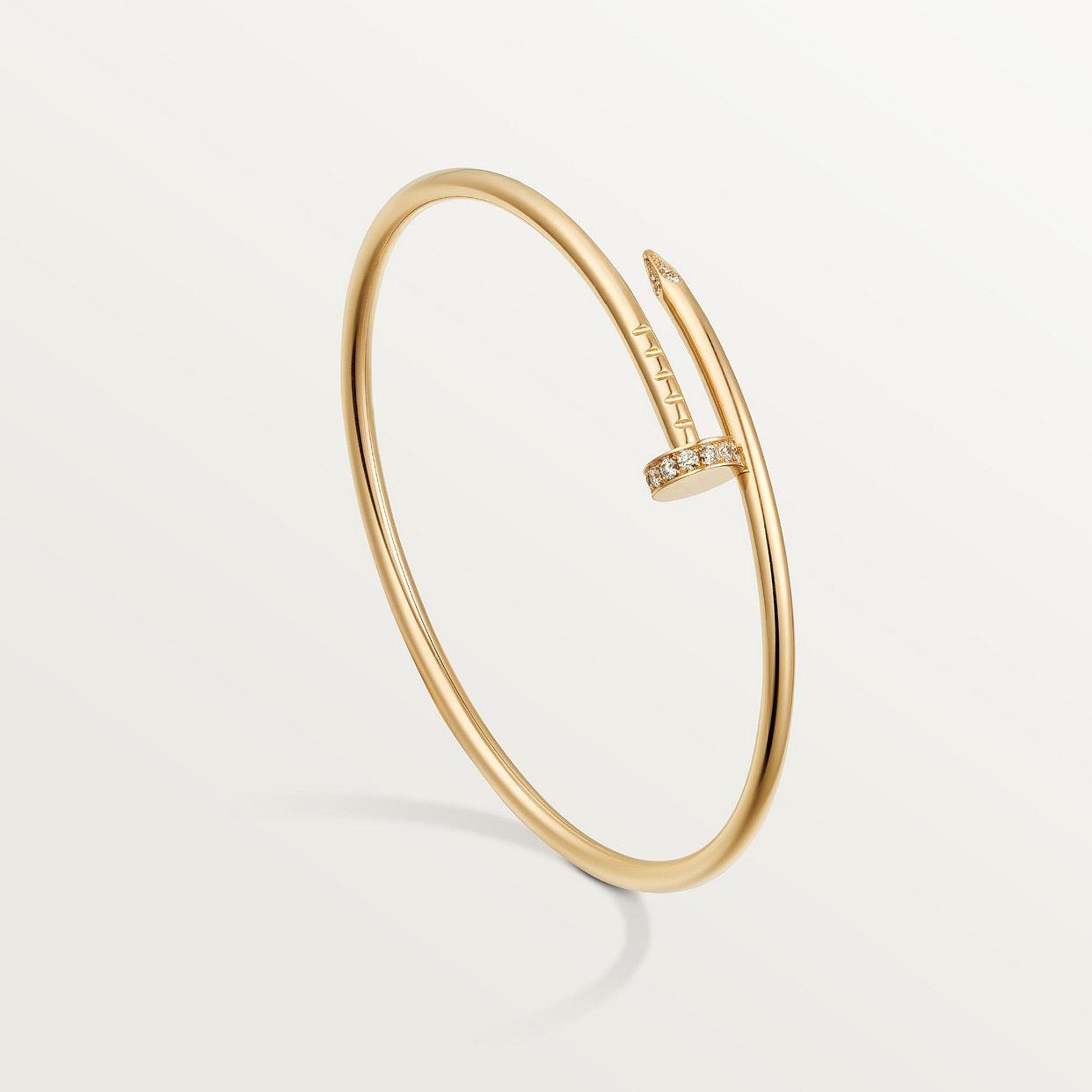   Vòng tay đinh Cartier Juste un Clou vàng 18k - hai đầu kim cương - 2.5mm