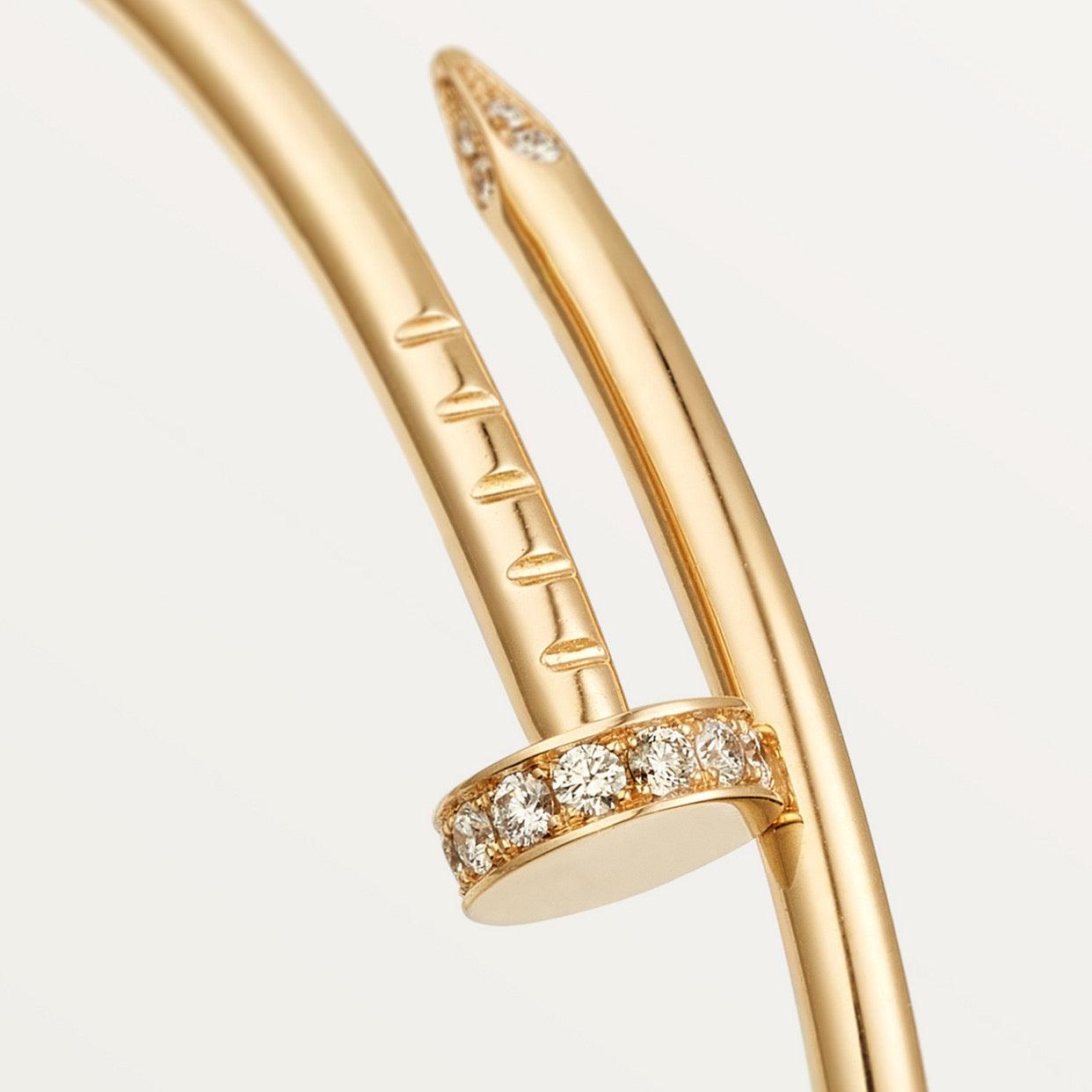   Vòng tay đinh Cartier Juste un Clou vàng 18k - hai đầu kim cương - 2.5mm