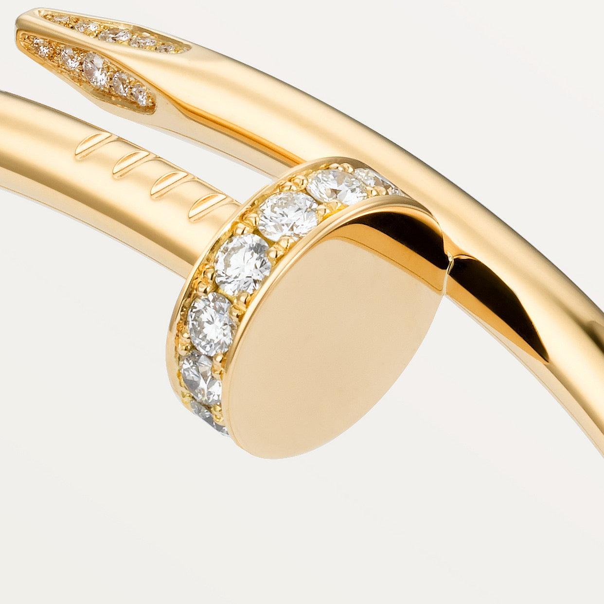   Vòng tay đinh Cartier Juste un Clou vàng 18k - hai đầu kim cương - 3.5mm