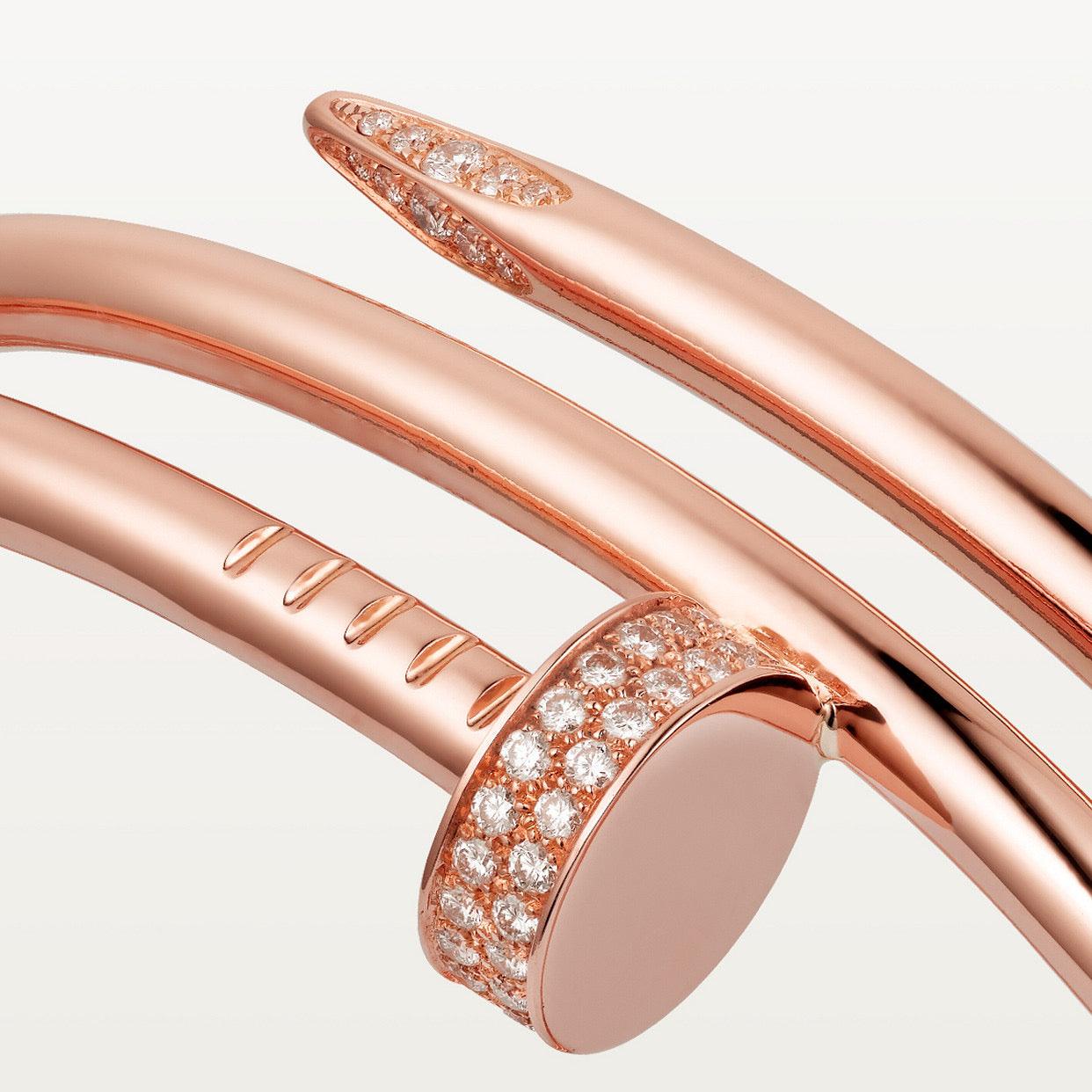   Vòng tay đinh Cartier Juste un Clou  vàng hồng 18k - hai đầu kim cương - 2 vòng