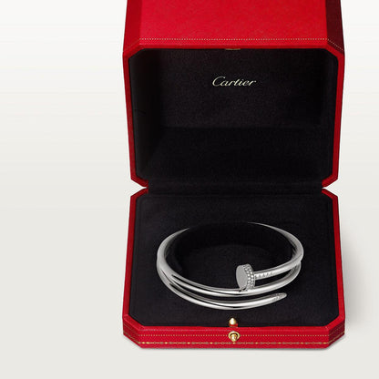   Vòng tay đinh Cartier Juste un Clou vàng trắng 18k - hai đầu kim cương - 2 vòng