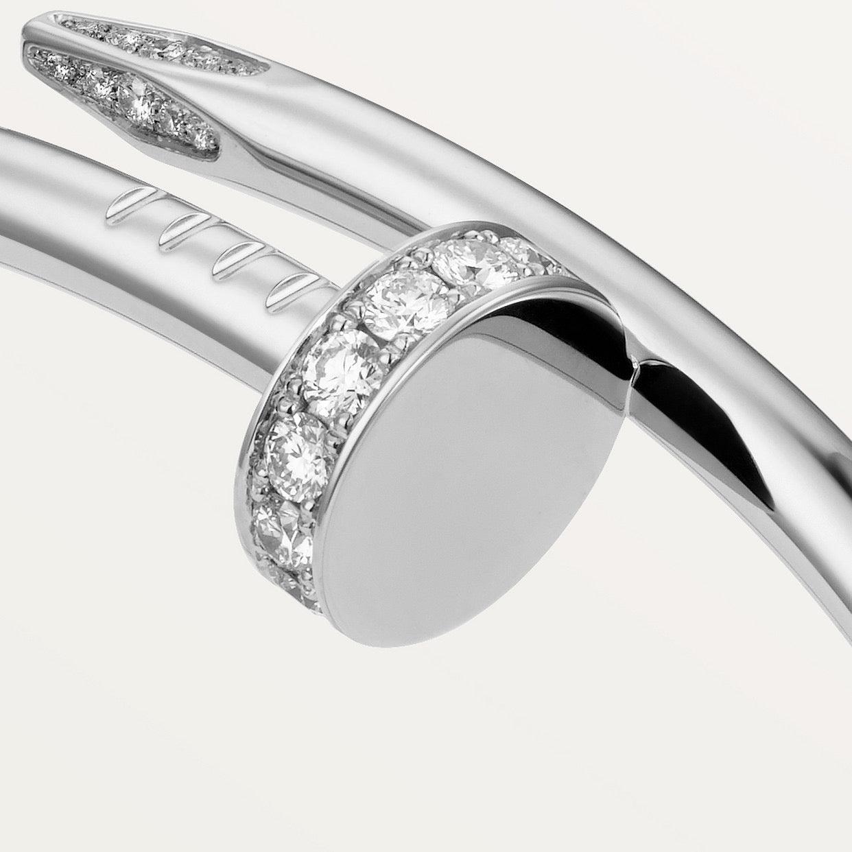   Vòng tay đinh Cartier Juste un Clou vàng trắng 18k - hai đầu kim cương - 3.5mm