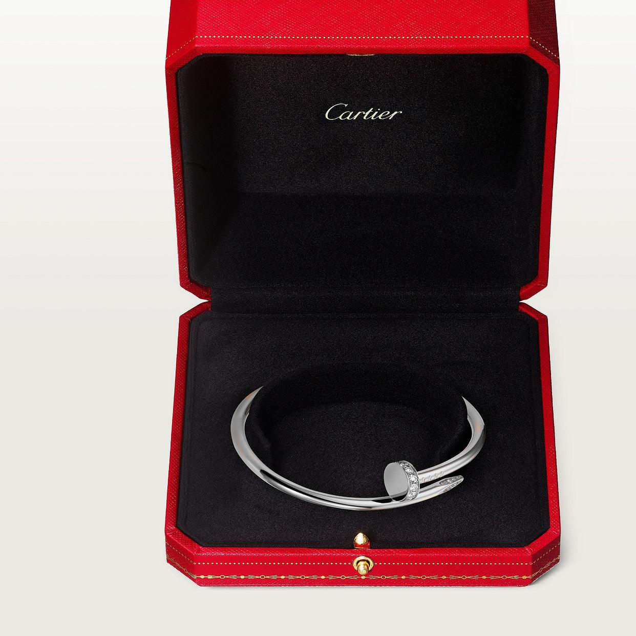   Vòng tay đinh Cartier Juste un Clou vàng trắng 18k - hai đầu kim cương - 3.5mm