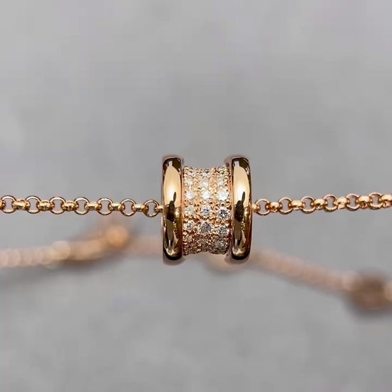  Video chi tiết dây chuyền bvlgari b.zero 1 vàng hồng 18k đính kim cương